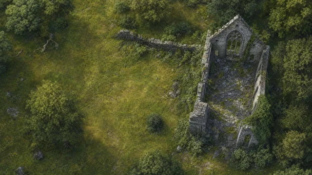 Summer forest ruins map